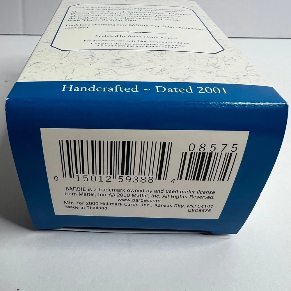 Hallmark Keepsake Birthday Wishes Barbie Ornament In Box 2001 First In Series